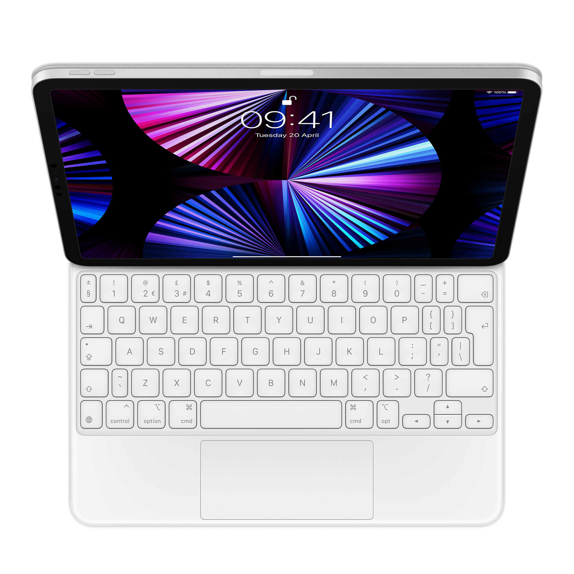 Apple Magic Keyboard for iPad Pro 11-inch (3rd Gen) and iPad Air (4th Gen) - British English - White - MJQJ3B/A